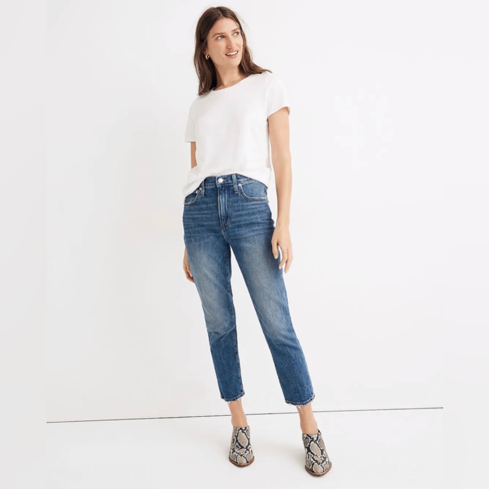 MADEWELL High Rise Crop Boyfriend Jeans - Lavern Wash